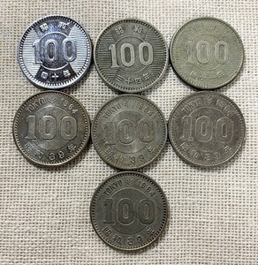 昭和 銀貨 貨幣 100円銀貨 稲3枚 東京オリンピック4枚 計7枚 額面スタート