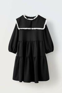 2024★新品タグ付★ZARA KIDS フリルネックワンピース 152㎝(150 160)定価5,590円 黒 ザラキッズ ガール 春 夏 秋 冬 発表会 卒業式 子ども