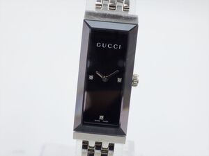 360122/⑨【1円スタート】GUCCI グッチ 稼動品 127.5 スクエア ダイヤ レディース 時計 クオーツ ケース14mm