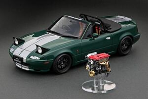 イグニッションモデル WEB限定 1/18 マツダ ユーノスロードスター Eunos Roadster (NA) Green With Engine IG3203 ignition model NA6CE