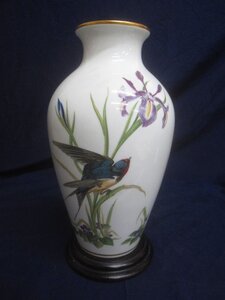 M4327 フランクリン ポーセリン The Meadowland Bird Vase 花瓶 花器 花入 花生 Franklin Porcelain