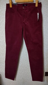 GAP コーデュロイスキニーパンツ　　ウエスト72 未使用タグ付　エンジ　￥4900