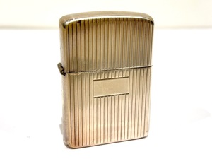 ｍ317 ★1円～中古品/現状品/着火未確認【zippo ジッポー】◆オイルライター スターリング シルバー色 ストライプ柄◆喫煙グッズ ジッポ