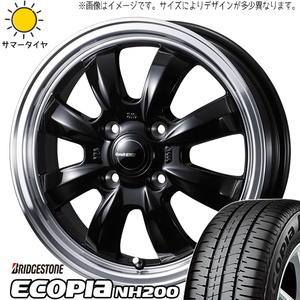 155/65R14 サマータイヤホイールセット サクラ etc (BRIDGESTONE ECOPIA NH200 & Gyraft8S 4穴 100)