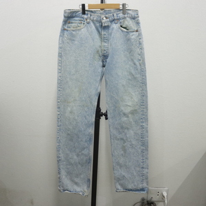 R991 80sビンテージ LEVIS 501 デニムパンツ USA製■1980年代製 表記35インチ ケミカルウォッシュ 古着 古着卸 激安 希少 70s 90s