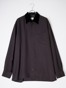 mando/マンド 2023AW velvet collar garment dye shirtsベルベットカラーシャツ [MSHA76598]