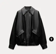 ZARA オーバーサイズフェイクレザージャケット Lサイズ