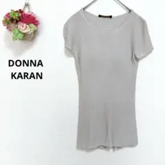 a4561 DONNA KARAN 半袖　トップス　レーヨン　ニット　古着