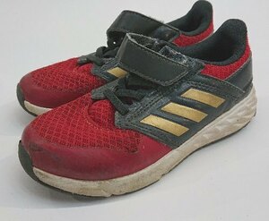 ◇ adidas アディダス キッズ ランニングシューズ サイズ19 レッド　ブラック　レディースメンズ E