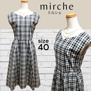 mirche ミルシェ コットン 格子柄 ロングノースリーブ ワンピース