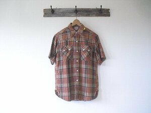 S/S WESTERN SHIRTS（ダブルワークス）＠38　半袖　ウエスタン　コットン100%　ダブルガーゼ　絶版品　ウエアハウス　デッドストック　新品