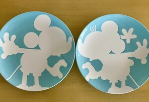 ★ ミッキーマウス & ミニーマウス RING BELLリンベル 皿 19センチ 2枚セット ディズニー Disney