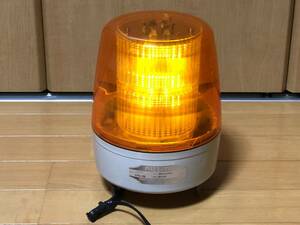 店舗 認識アップ KPE-100 LED パトライト モーター不使用 回転灯 流動 点滅 設定変更可能 表示灯 100V コンセント付き 中古品 オレンジ