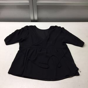 送料無料★AZUL by moussy アズールバイマウジー★Ｖネックトップス シフォンブラウス★Mサイズ★ブラック #40602sj80