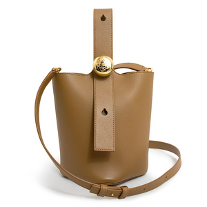 （新品・未使用品）ロエベ LOEWE ペブル バケットバッグ ミニ ショルダー ハンドバッグ スムースカーフレザー オーク ブラウン AANBBBMX01