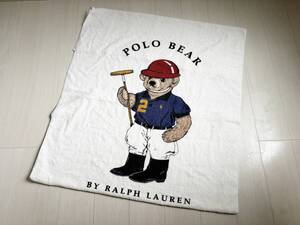 USA製 新品 レア POLO by RALPH LAUREN ポロ ラルフローレン タオル ボディ 大判 POLO BEAR ポロベアー 白 ホワイト △1024