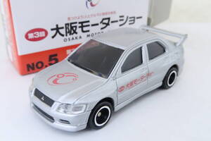  第3回大阪モーターショー開催記念トミカ NO.5 三菱 ランサー エボリューションVII GT-A 箱付 TOMICA ヨコ