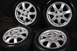 ★バリ山 155/65R14 ダイハツ純正アルミ BRIDGESTONE 2020年製 4本SET ハイゼットウェイクエッセソニカタントムーヴMRワゴンRスペーシア 