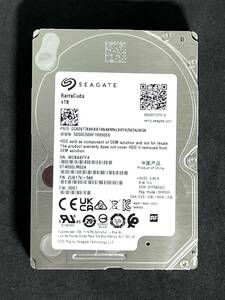 【送料無料】　★ 4TB ★　Seagate / ST4000LM024　【使用時間：12ｈ】　2023年製　新品同様　 2.5インチ内蔵HDD/15mm厚/SATA