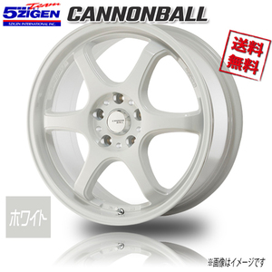 5ZIGEN キャノンボール WHT ホワイト 16インチ 5H100 7J+40 1本 67.1 業販4本購入で送料無料