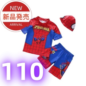 スパイダーマン 子供用水着セット 3点セット スイムウエア ビーチ水着 レッド 110cm