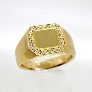 ◎中古美品◎１８金　ダイヤ　0.22ｃｔ　メンズリング　20号