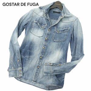 GOSTAR DE FUGA ゴスタール ジ フーガ USED加工★ 長袖 ウエスタン デニム シャツ Sz.44　メンズ　A4T03510_4#C