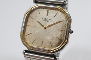 1円~【953】実働　SEIKO／セイコー　CREDOR 【14Kベゼル 47.29g】 9300-5210　クオーツ　ボーイズ　ユニセックス　腕時計　電池交換済み　