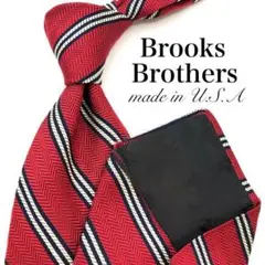 【美品】Brooks Brothers ネクタイ ストライプ 赤 レッド 紺