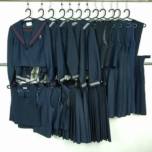 セーラー服 ベスト スカート ジャンパースカート 無地 紺 1円 中古 制服 学生服 福岡諏訪中学 宮崎中学 セット 詰合わせ 39CS-884 DF