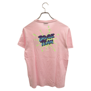 DIESEL ディーゼル BRAVE TEAM プリントクルーネック半袖Tシャツ ピンク A02366