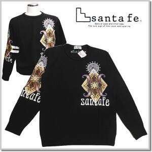 サンタフェ santa fe ダブルフェイスエキゾチックAP刺繍クルースウエット 85101-19(BLACK)-48(L) トレーナー カットソー