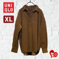 ユニクロ『UNIQLO』❤ コーデュロイ スキッパーシャツ XL ブラウン ❤