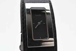 グッチ 7800S スクエア ブラック レザー クォーツ レディース 腕時計 GUCCI