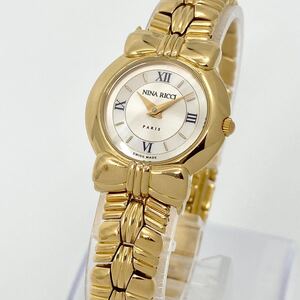 腕時計 レディース NINA RICCI クォーツ quartz Swiss シェル リボン ゴールド 金 GOLD 32044 ニナリッチ Watch Y2242