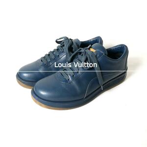 LOUIS VUITTON ルイヴィトン サイズ36 約22.5㎝ レザー レースアップ ローカット スニーカー ドライビングシューズ 紺 ネイビー