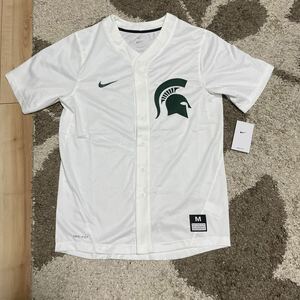 NIKE (ナイキ) NCAA Michigan State ミシガン大学 ベースボールシャツ メンズUSサイズM ユニフォーム カレッジ Tシャツ