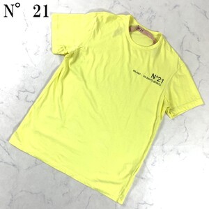 LA2849 N°21 ヌメロヴェントゥーノ 半袖プリントTシャツワンポイントプリント レモンイエロー コットン100％イエローM