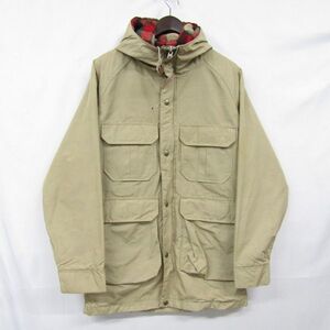 80s 90s USA製 サイズ S WOOLRICH マウンテン パーカー ジャケット 裏地 ネル サンド ベージュ ウールリッチ 古着 ビンテージ 3O2904