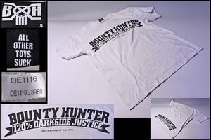 BXH ★ バウンティハンター ★ Tシャツ ★ BOUNTY HUNTER ★ 白 ★ S ★ 120％ DARKSIDE JUSTICE ★ 綿100% ★ 使用感あり 襟汚れ★ 中古品