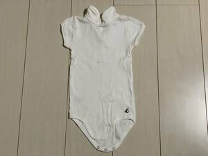 格安出品 PETIT BATEAU プチバトー 24ｍ/86㎝ ロンパース 白 丸襟 綿100% ベビー服 訳あり品