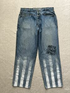 USA製 size38 MARITHE & FRANCOIS GIRBAUD THE STONE WASHED made in USA ジーンズ バギー ペインティング マリテフランソワジルボー