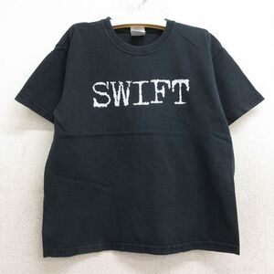 【30%OFF】古着 半袖 ビンテージ ロック バンド Tシャツ キッズ ボーイズ 子供服 00s テイラースウィフト コットン クルーネック 黒 ブ 3OF