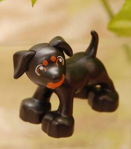 (0649)動物フィグ・黒ブチの犬(レアパーツLEGOデュプロduplo)まとめてお安く!送料安い！