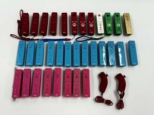 A10-371-0604-047　【ジャンク】Nintendo　ニンテンドー　Wii　Wiiリモコン　ヌンチャク　まとめ　ブルー　ピンク　他　1スタ