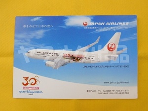 JAL ハピネスエクスプレス号 B737-800 ポストカード 絵はがき 絵葉書 Postcard エアライングッズ 飛行機 日本航空 ディズニー