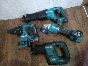 厳選　 makita　 マキタ　 18V　電動工具　まとめ　4点　JR187D JR188D レシプロソー HR244D ハンマドリル GA412D グラインダ　ジャンク