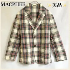 マカフィー MACPHEE ジャケット 薄手 テーラードジャケット チェック柄