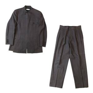 ISSEY MIYAKE MEN イッセイミヤケメン セットアップ テーラードジャケット パンツ スラックス シルク/ウール ブラウン ヘリンボーン M/L