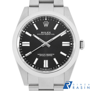 ロレックス オイスターパーペチュアル41 124300 ブラック ランダム番 中古 メンズ 腕時計　